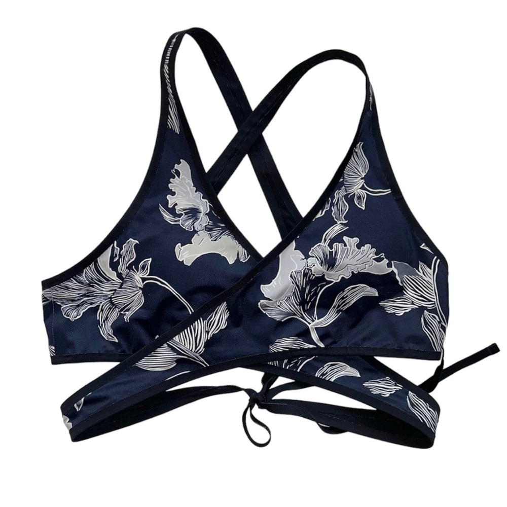 Athleta Fiore Wrap Bikini Top, Navy